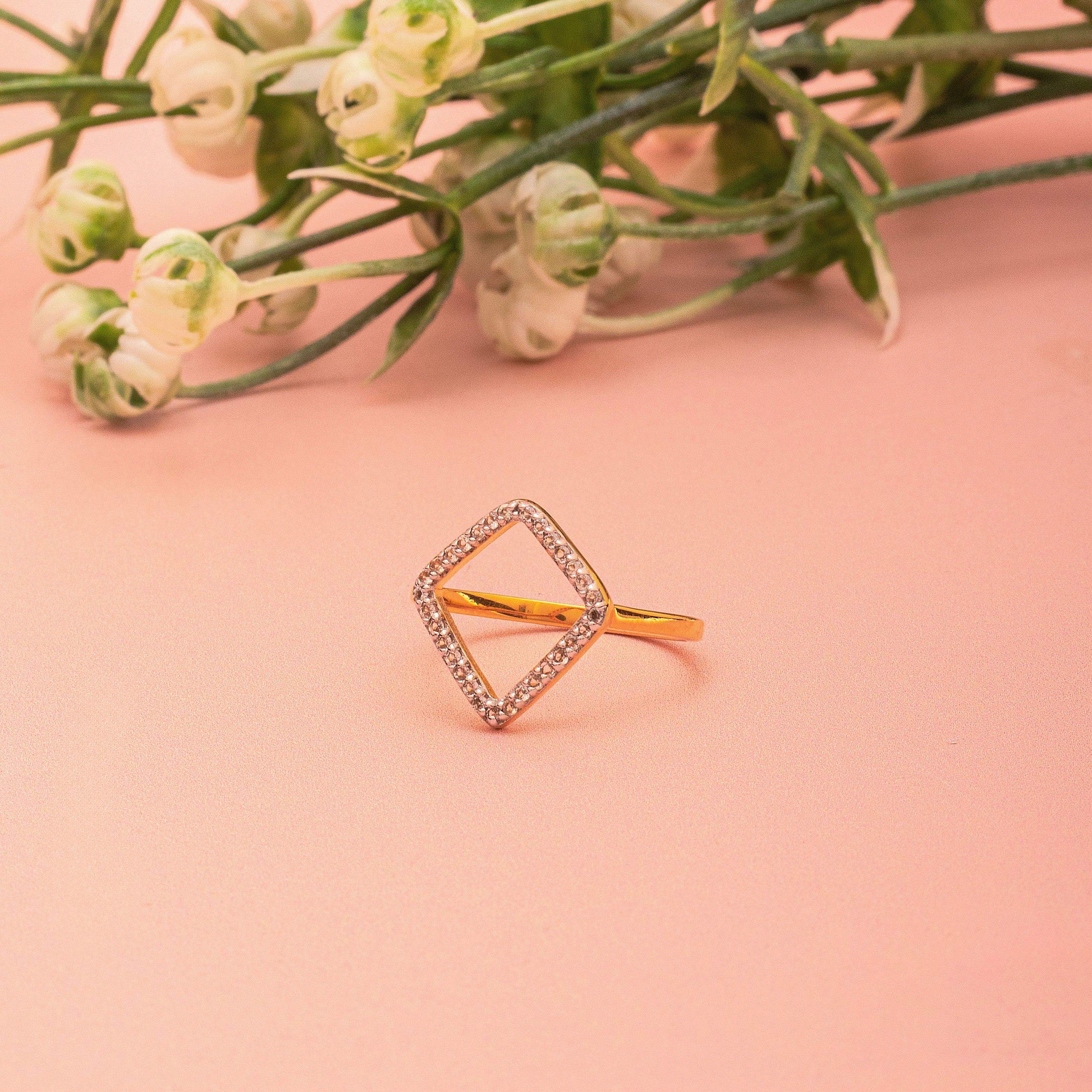 Royal Crown 925 Silver 18 Karat Gold Plated Ring