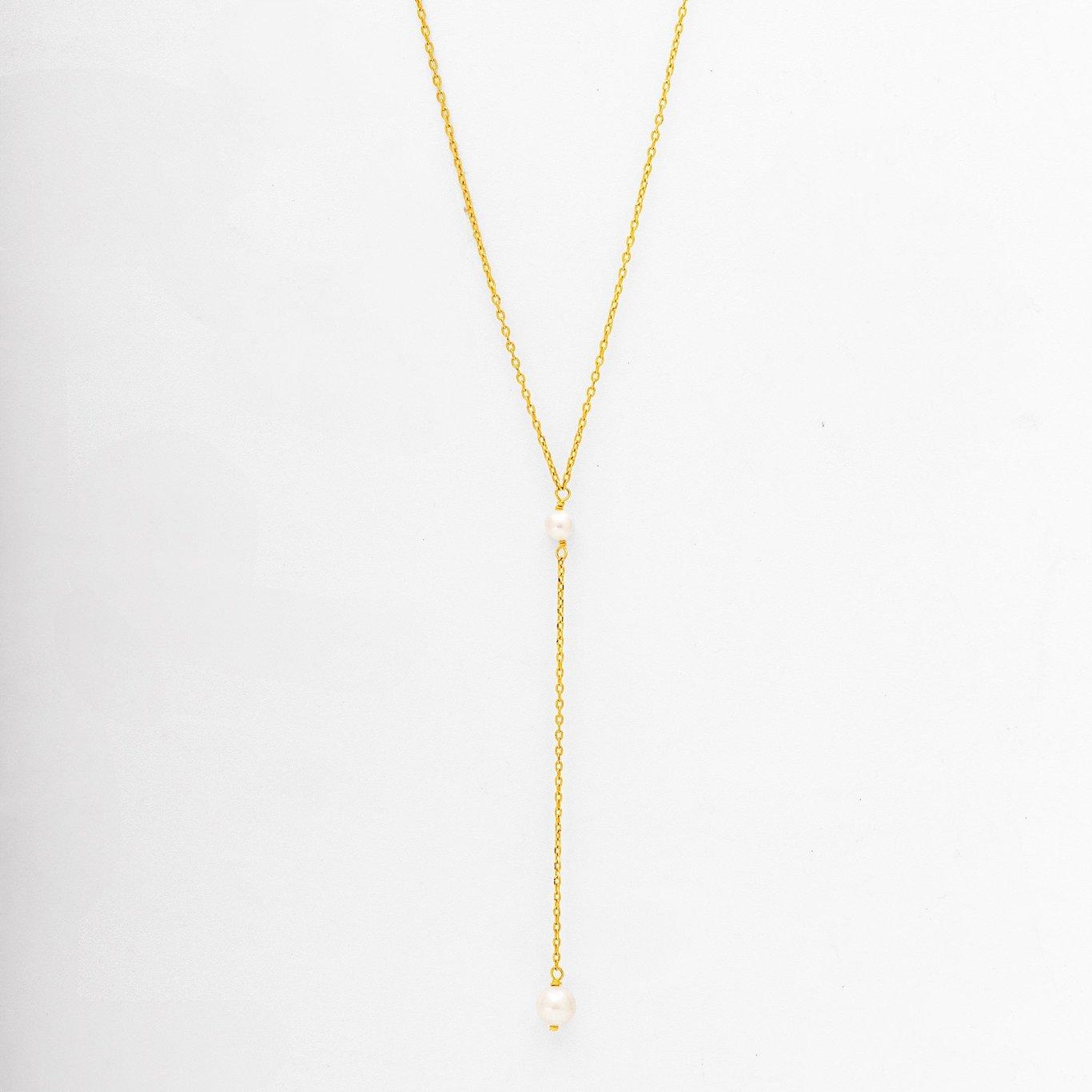 Eternal Embrace Duo Pearl Drop 925 Silver Necklace