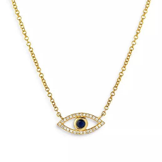 Evil Eye Charm 18K Gold Plated 925 Silver Necklace
