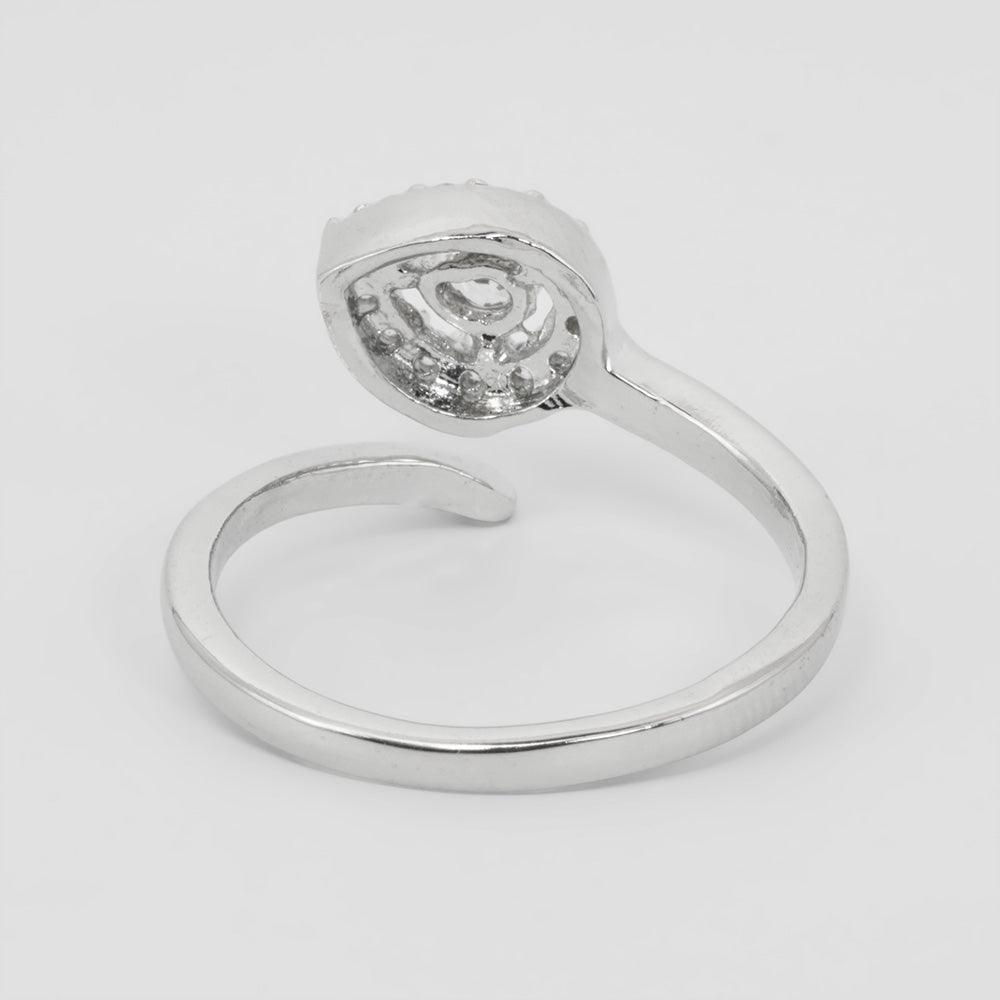 Premium Zirconia 925 Silver Ring - Raindrop Sparkle