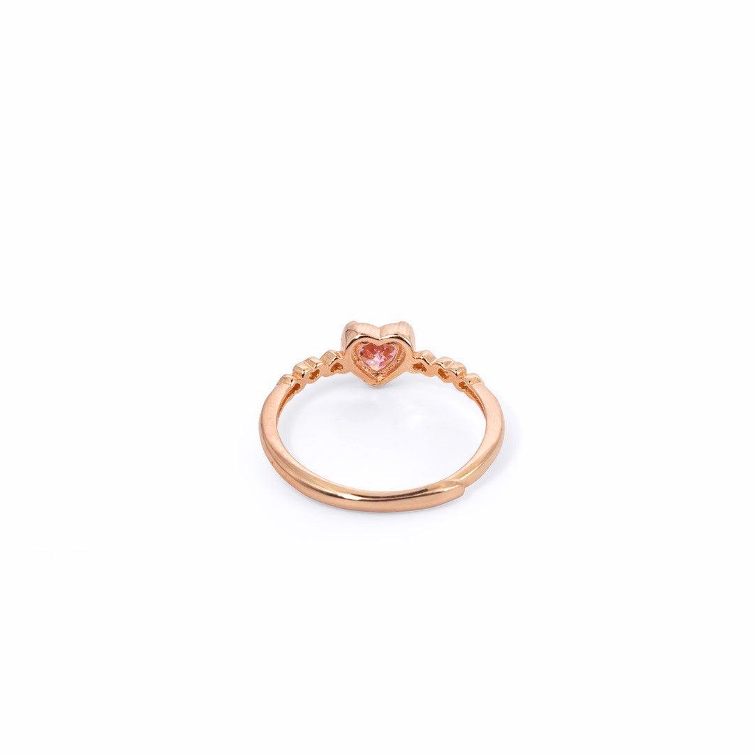 Rosegold Adjustable Ring - Minimal Pink Heartbeat 925 Silver