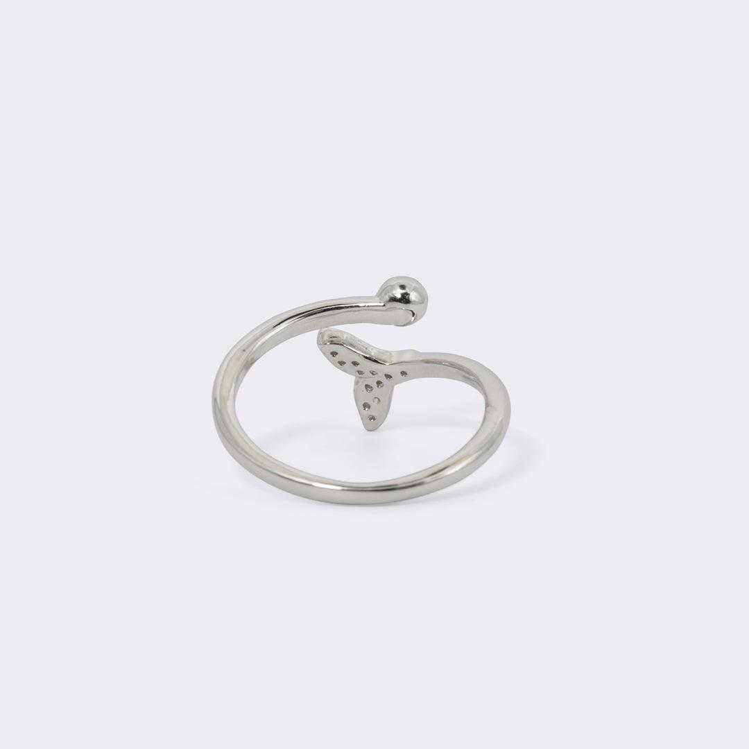 Silver Fin Freedom Rhodium Plated 925 Adjustable Ring