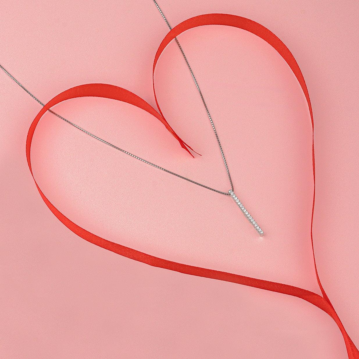 Sleek Element: 925 Silver Insignia Necklace