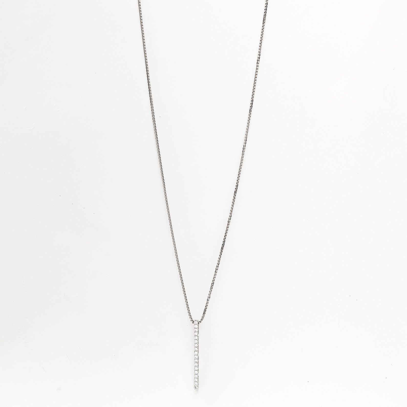 Sleek Element: 925 Silver Insignia Necklace
