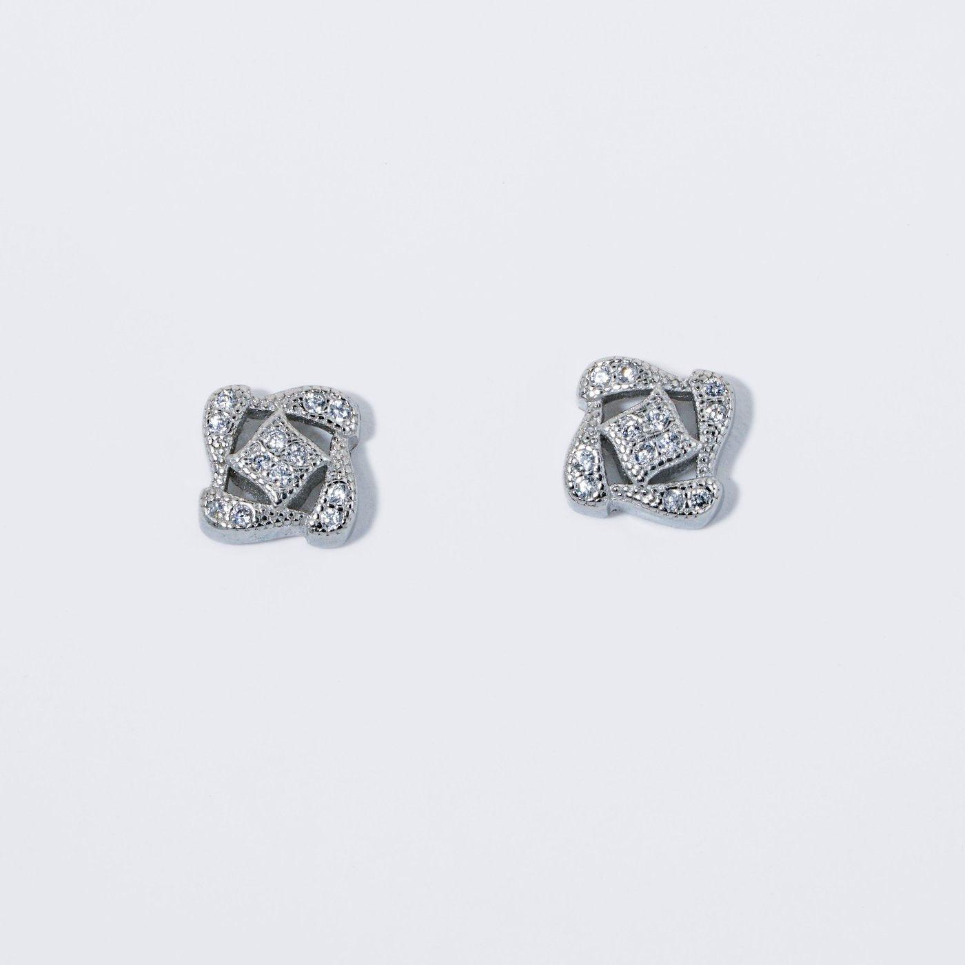 Square Stud Earrings 925 Silver