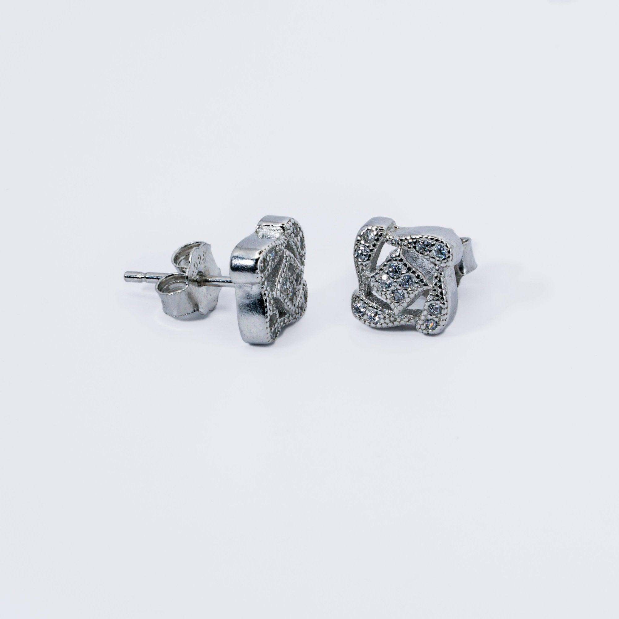 Square Stud Earrings 925 Silver