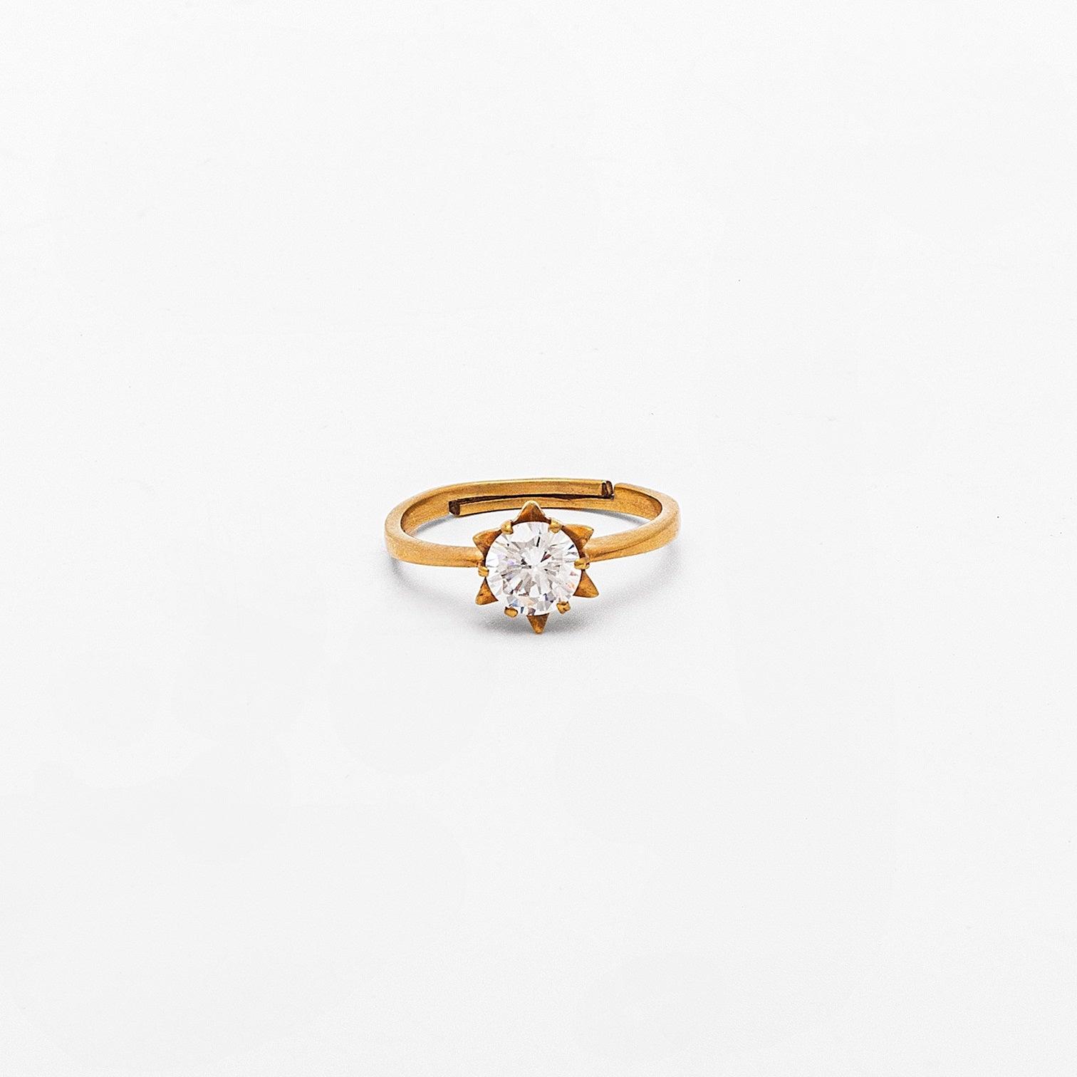 Eternal Stellar Solitaire 18K Gold Plated 925 Silver Ring