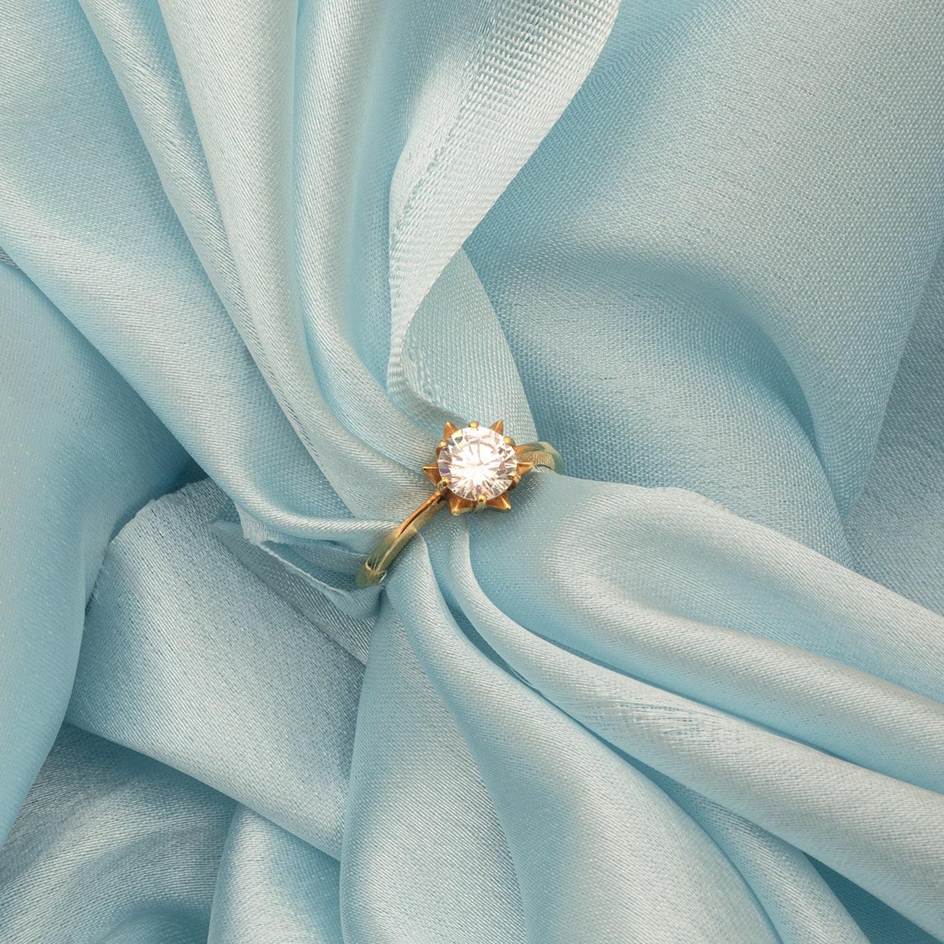 Eternal Stellar Solitaire 18K Gold Plated 925 Silver Ring
