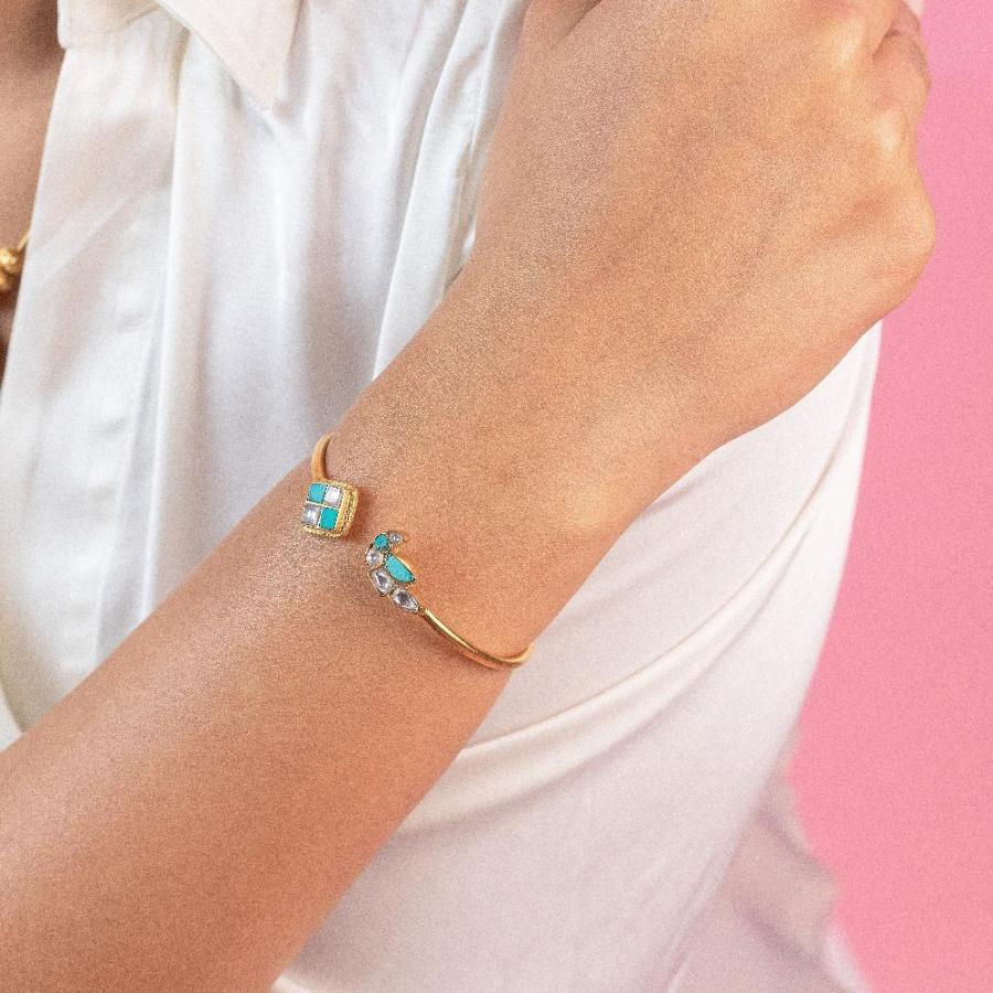 Polki Minimal 18 K Gold Plated 925 Silver Bracelet